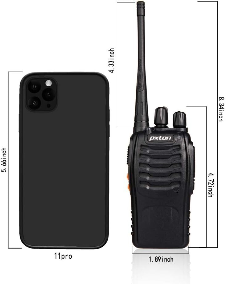 Rechargeable Long-Range Walkie Talkies - 2-Pack Note with Flashlight & Earpieces