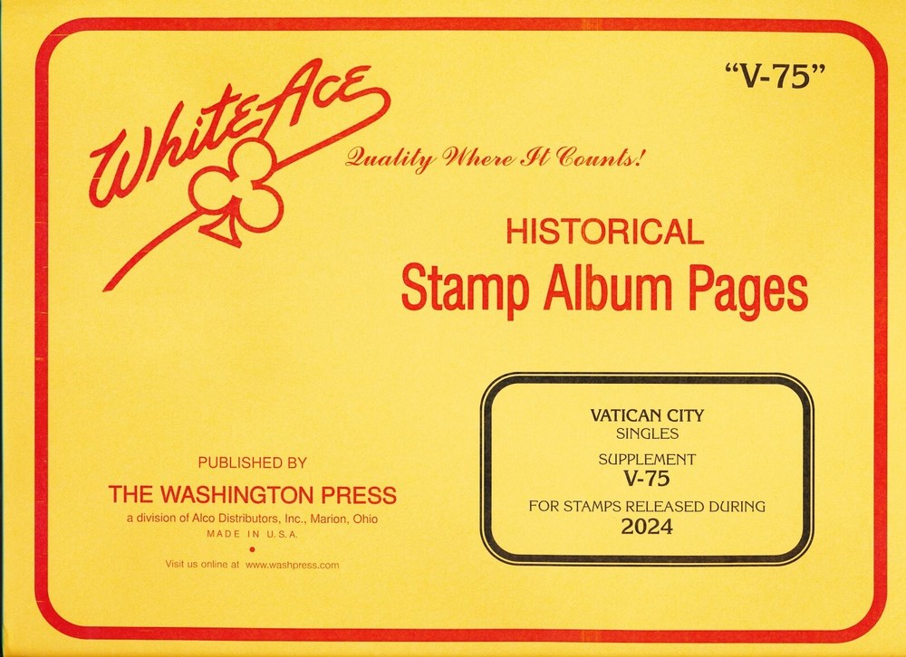 WHITE ACE 2024 Vatican City Singles Album Supplement V-75 for Stamps