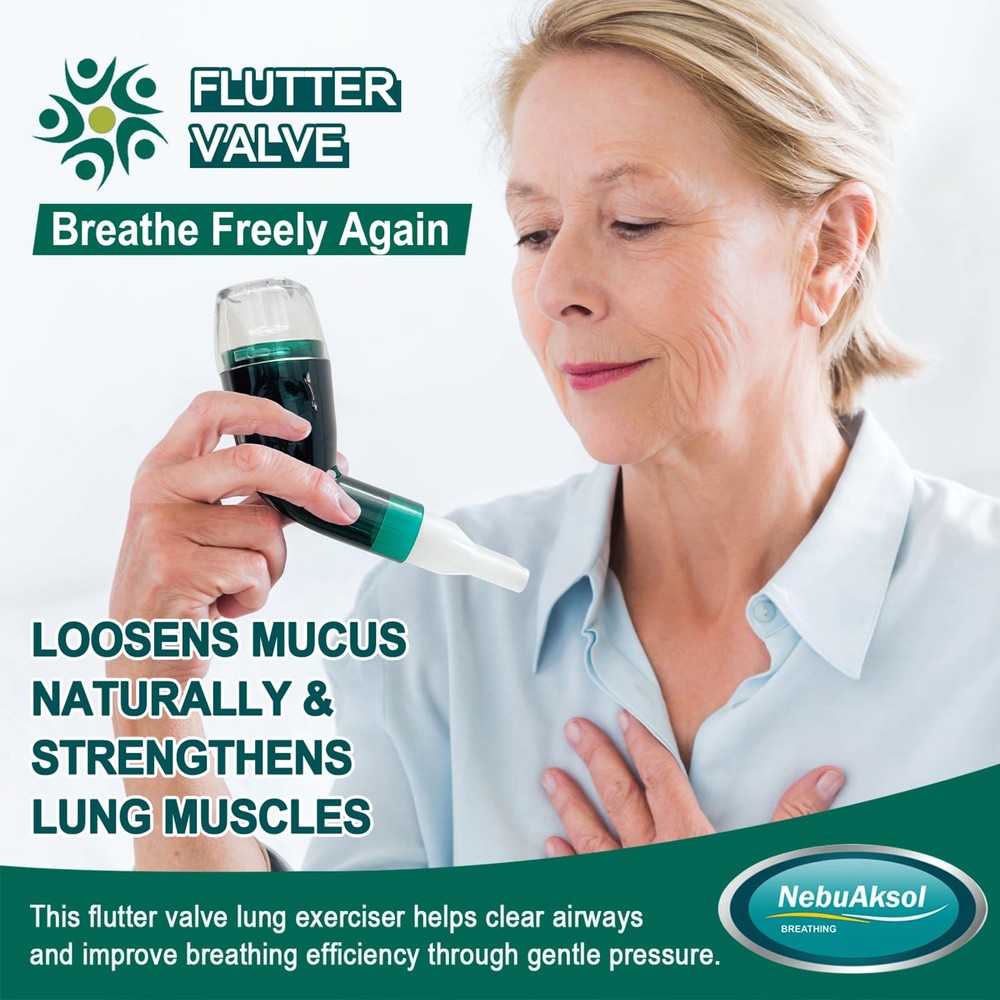 Flutter Valve Breathing Lung Exerciser Device for Mucus Relief & Strength
