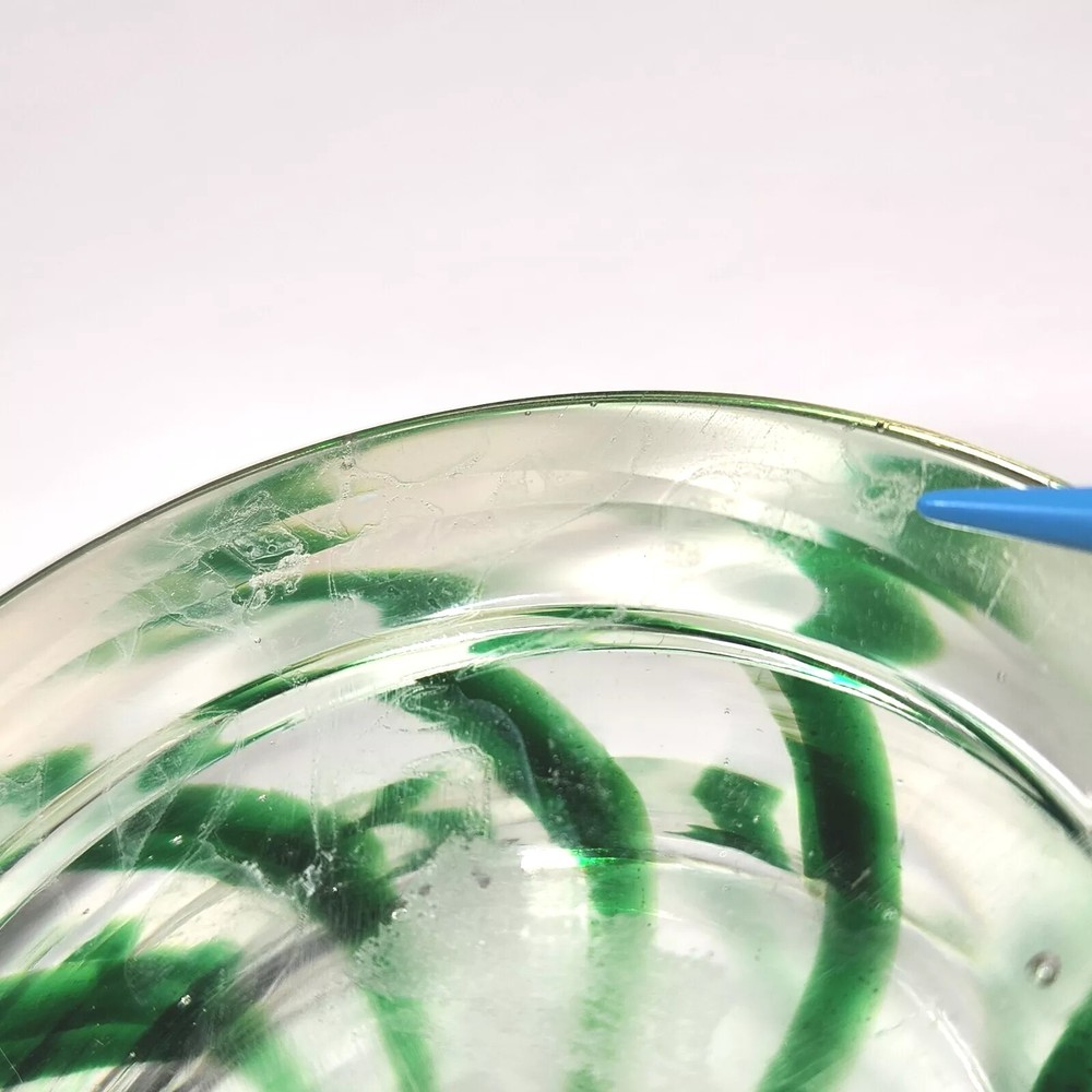 Green Peppermint Swirl on Clear Multipurpose Dish (READ)