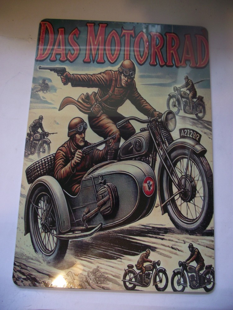WW2  Das Motorrad Tin Sign 12x8