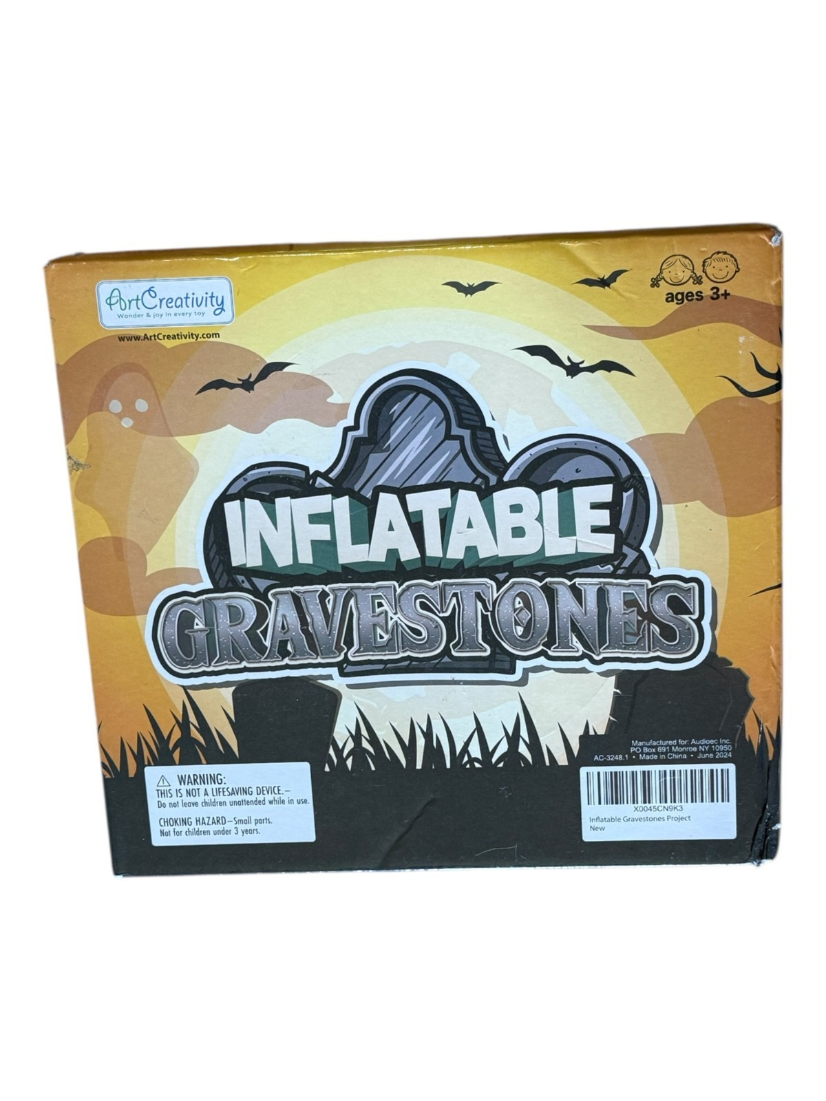 Set of 4 Inflatable Gravestones, Spook Yard Ring Toss Game, Halloween, Ages 3+