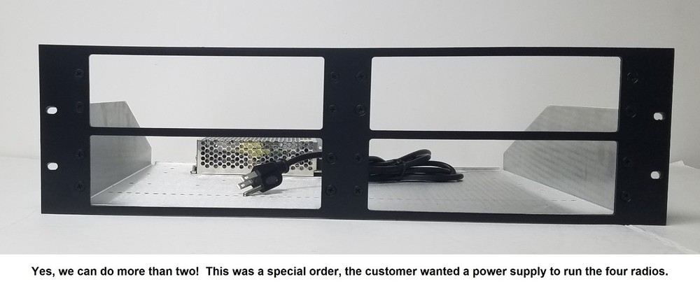 2U RACK PANEL for One or Two Single DIN RADIOS plus Optional Filler Plate