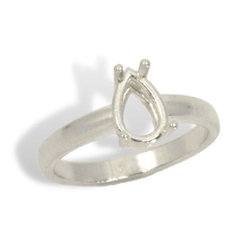 (7x5mm - 12x8mm) Pear Solitaire Ring Setting (Ring Size 4-11 )