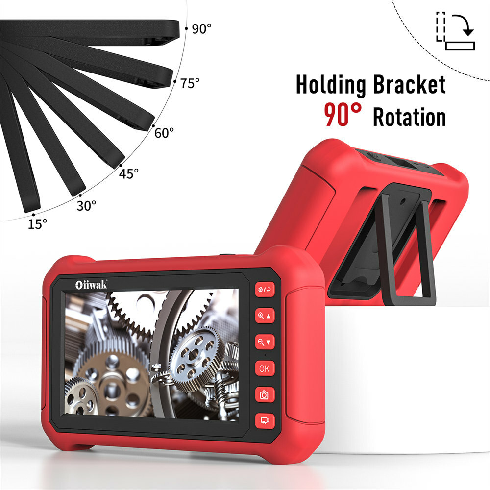 90°Steering Industrial Endoscope Camera 7"IPS Screen Semi-Rigid Borescope Camera