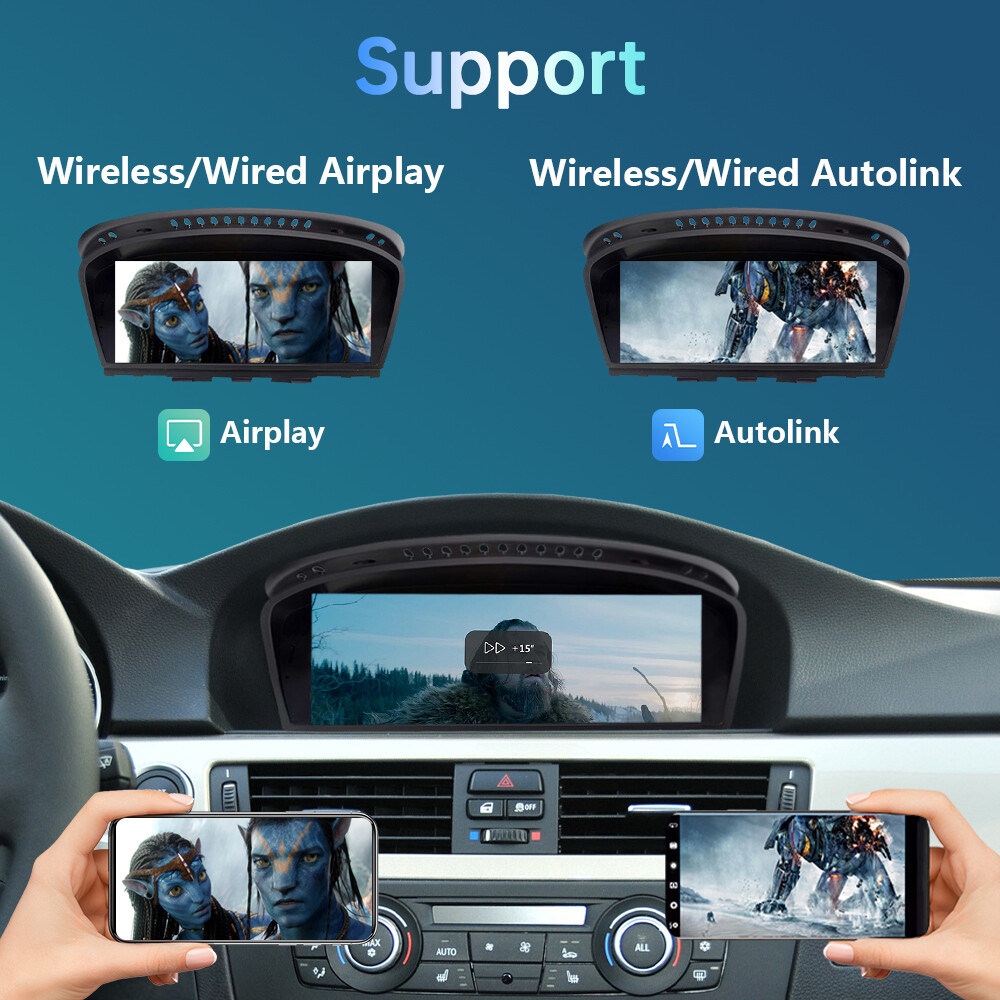 For BMW CIC 3 5 Series E90 E91 E92 E93 E60 E61 Wireless CarPlay Car Touch Screen