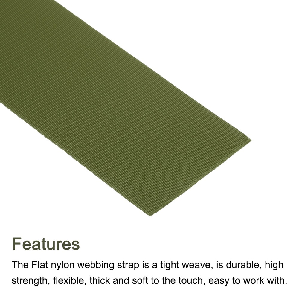 Flat Nylon Webbing Strap 2 Inch 25 Yards Chestnut Brown for Backpack