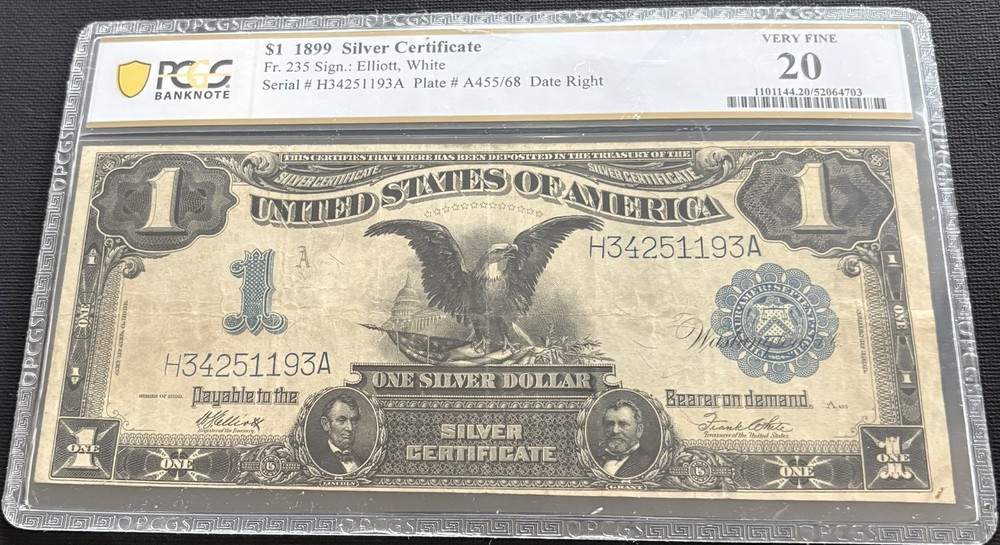$1 1899 Silver Certificate  "Black Eagle",PCGS CERTIFIED VF20,FR-235