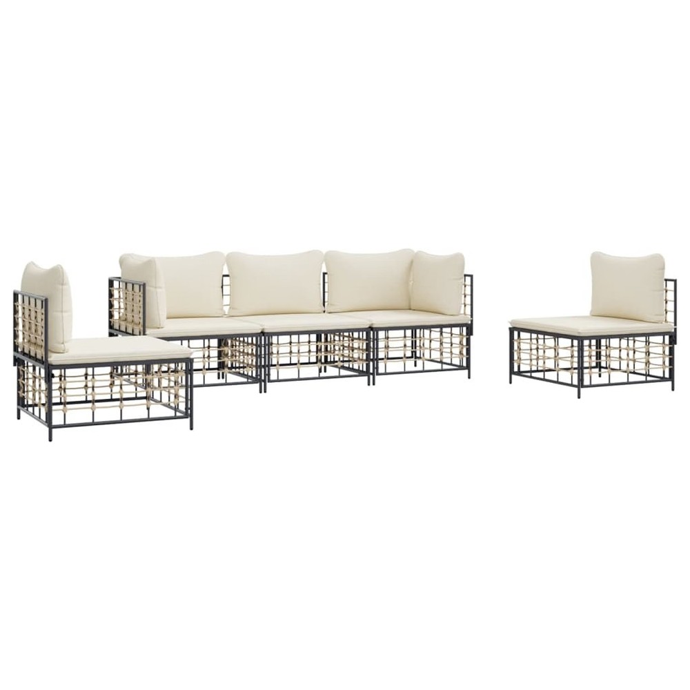 Garden Lounge Set Anthracite, Beige