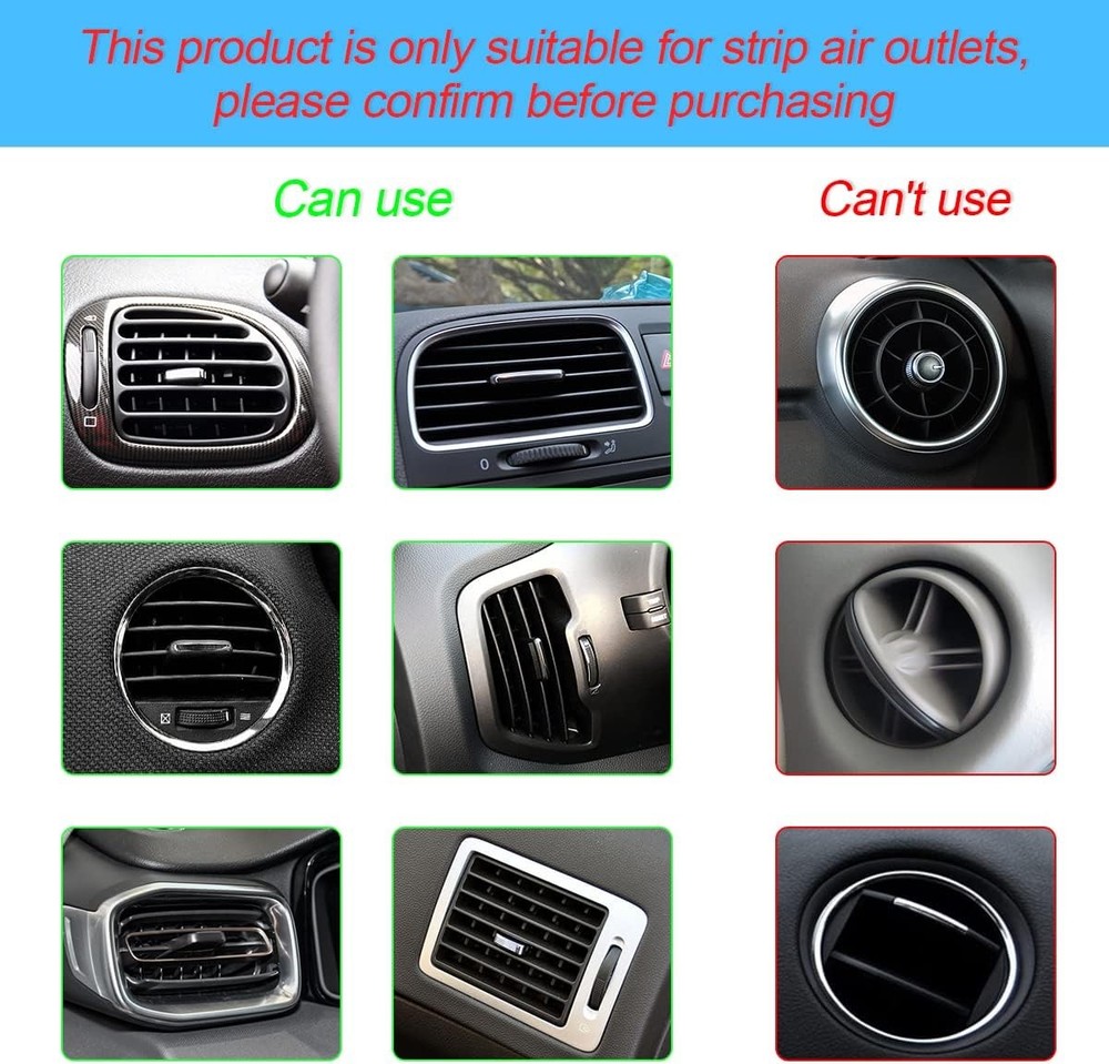 20PCS Car AC Vent Trim Strips, Bendable Chrome Molding, Star Silver, Interior De