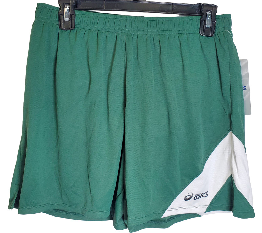 ASICS Men's Break Through Performance Short, Forest Green/White