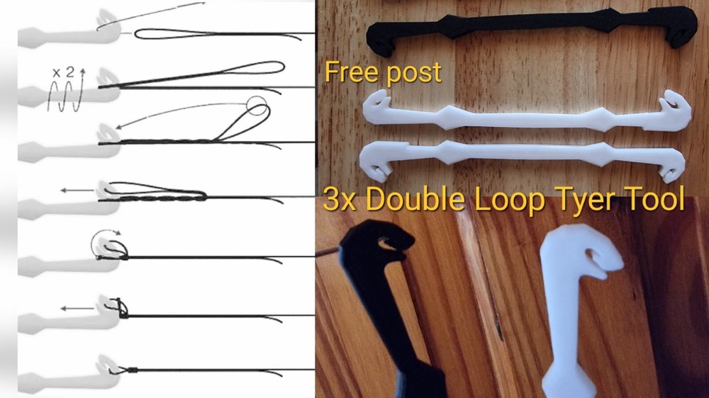 3x Double Loop Tyer Tool For Carp Coarse Fly Fishing
