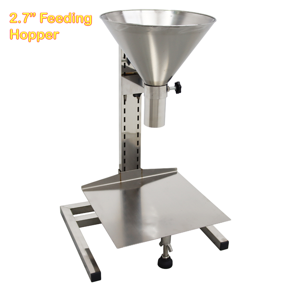 SS304 Feeding Hopper Stand 2.7 Inch Bottom 11.8 inch Platform Adjustable Height
