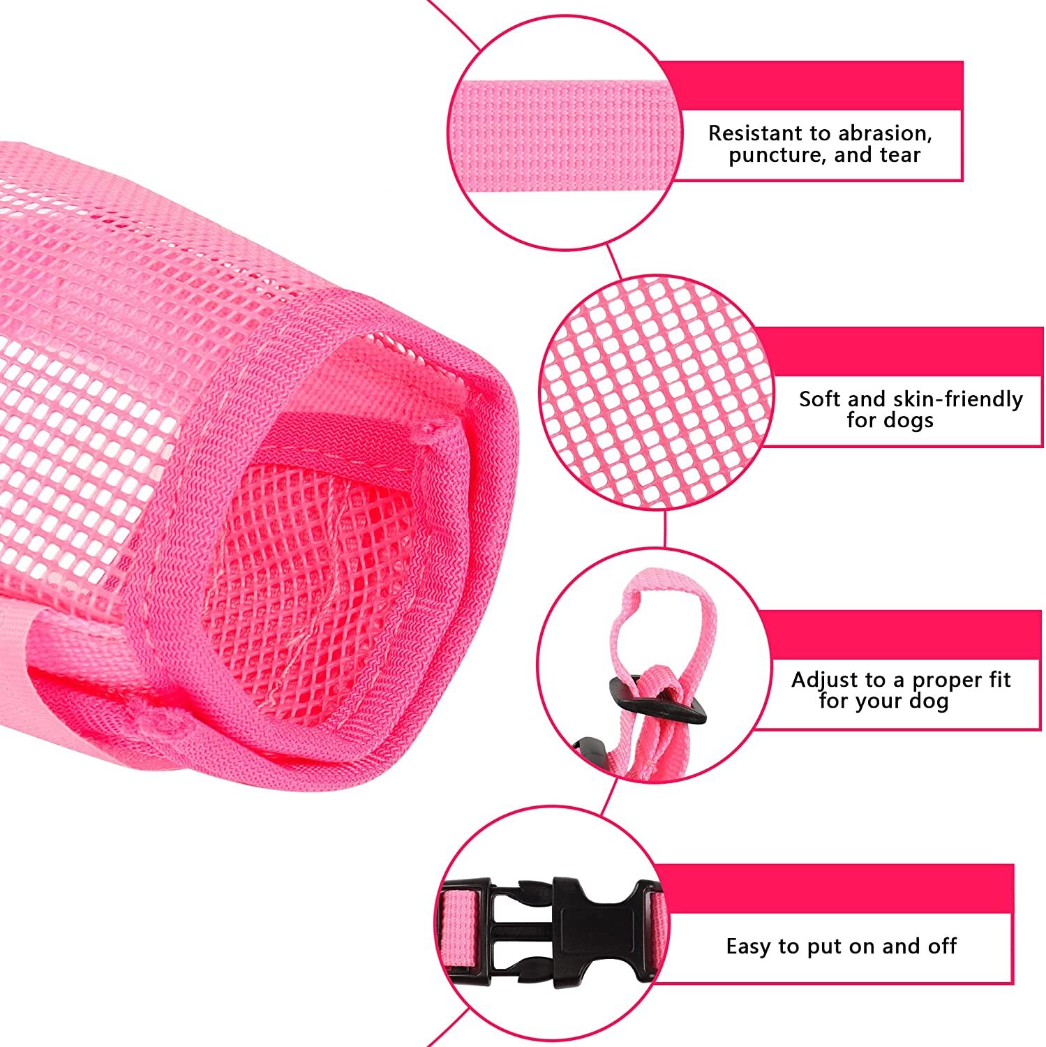 Adjustable Pet Dog Muzzle Mouth Cover Mesh Mask NoBarking Anti Bite Chewing