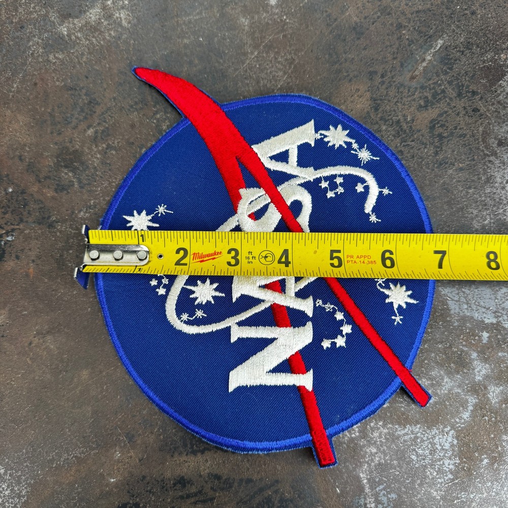 Vtg NASA Vector Logo Patch LARGE Uniform Back Patch NASA Employee - 7" Diameter