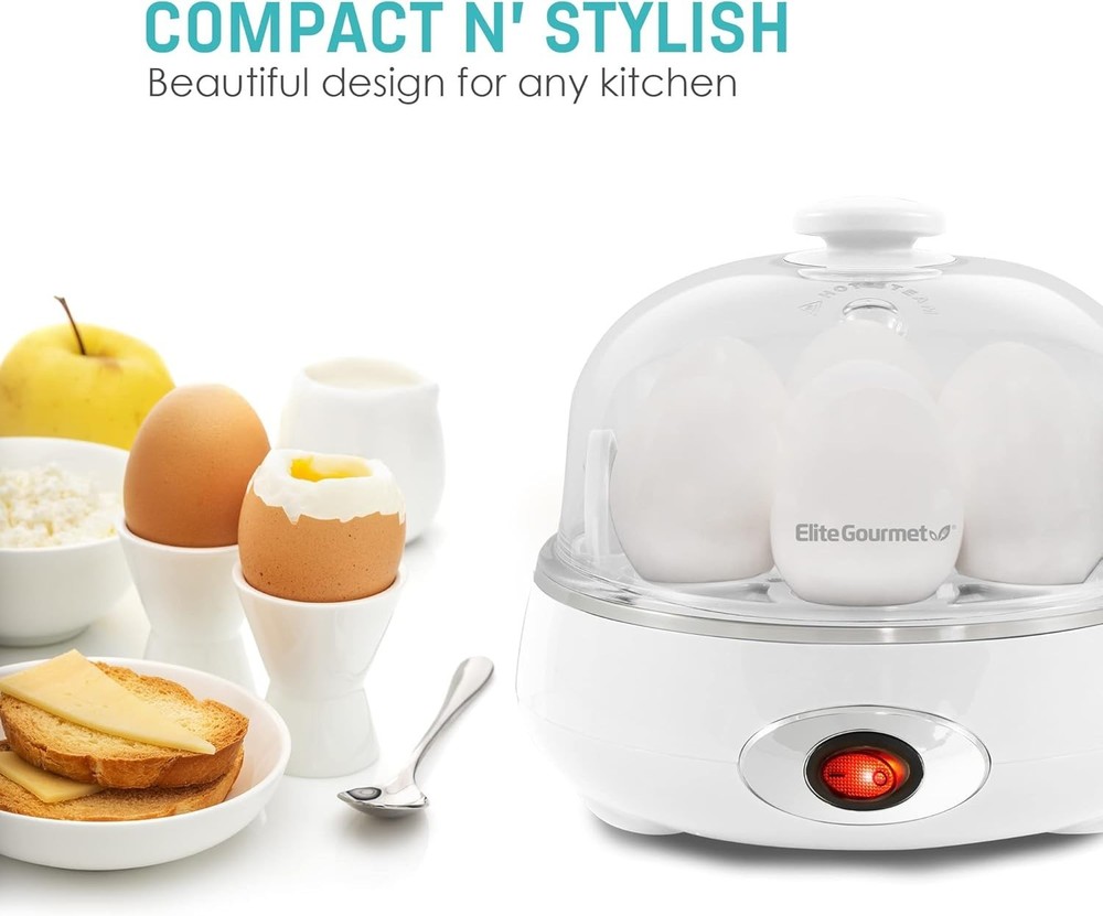Easy Egg Cooker Electric 7-Egg Capacity, Soft, Medium, Hard-Boiled Egg Cooker w