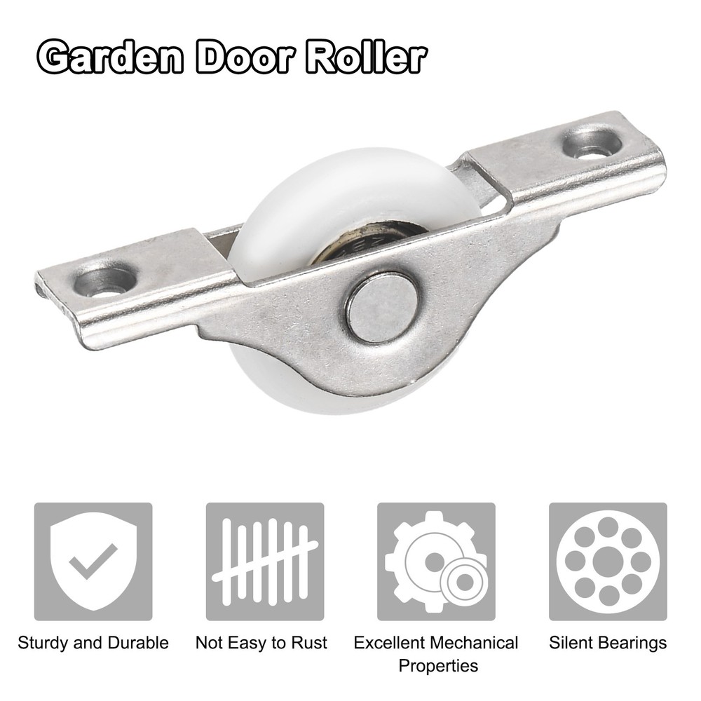 4-Pack Screen Door Rollers, 30mm/1.18" Dia Nylon Single Wheel [White]