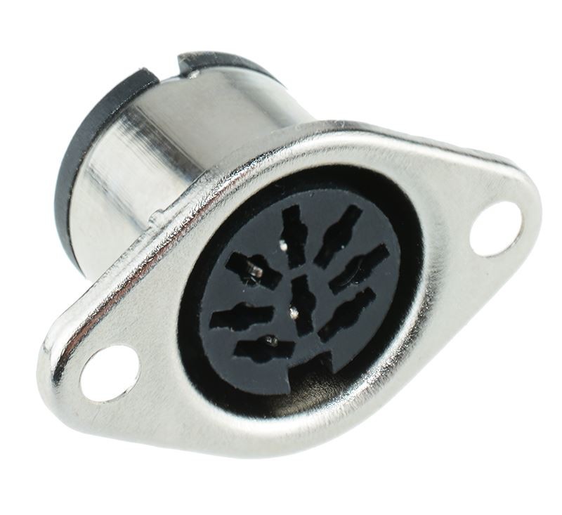 8-Pin DIN Panel Mount Female Socket Connector