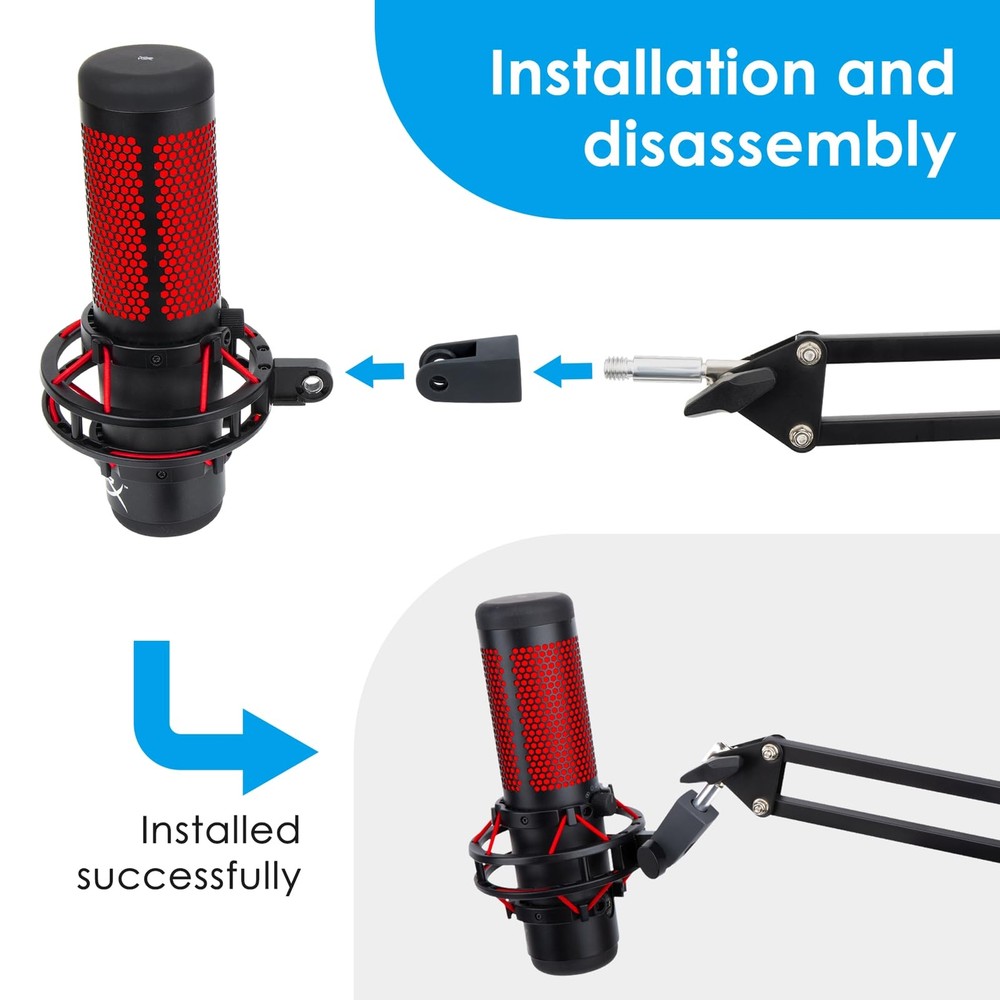 Mount Adapter for HyperX Quadcast Mic Boom Arm Replacement for Content Creators