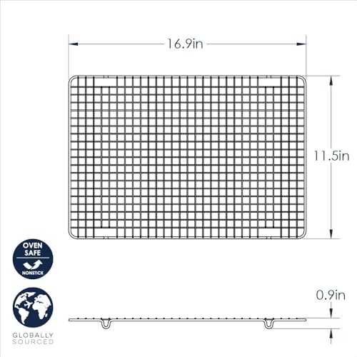 43343 Oven Safe Nonstick Baking & Cooling Grid (1/2 Sheet), One Size Large