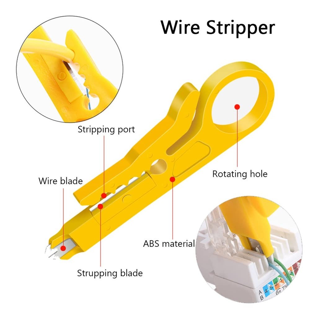 Network Tool Kit Professional Coax Crimper Tool Kit Coaxial Compression Strip...