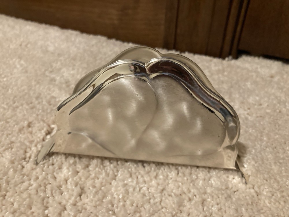 WMF Ikora Silver Plate Napkin Holder - Made in Germany MCM, Vintage 2.75"h, 5"l