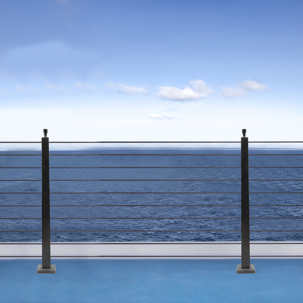 Cable Railing Post Railing Column 36"x2"x2" Level drilled Post Adjustable Top US