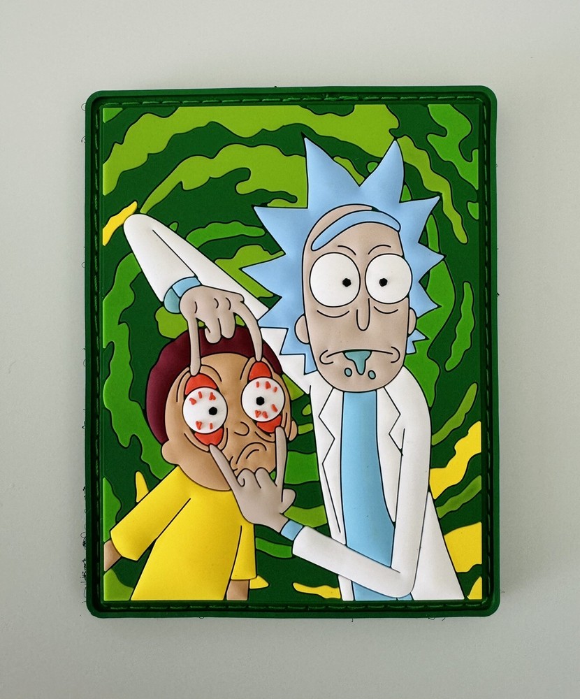 Rick And Morty Rubber PVC Hook/Loop Morale Patch Funny Patch