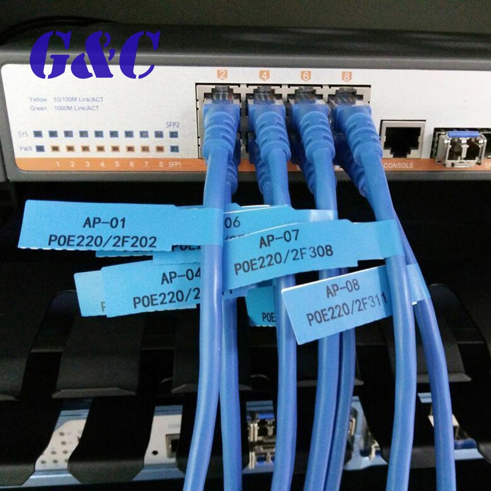 300PCS 10 Sheets A4 Self-adhesive Cable Sticker Tear Identification Tags