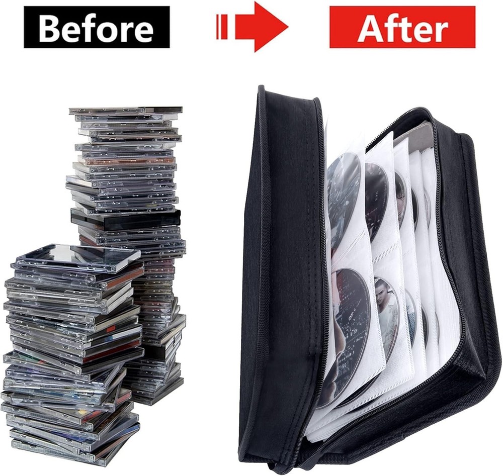 CD Case DVD Storage Holder, CD/DVD Wallet 128 Black binder