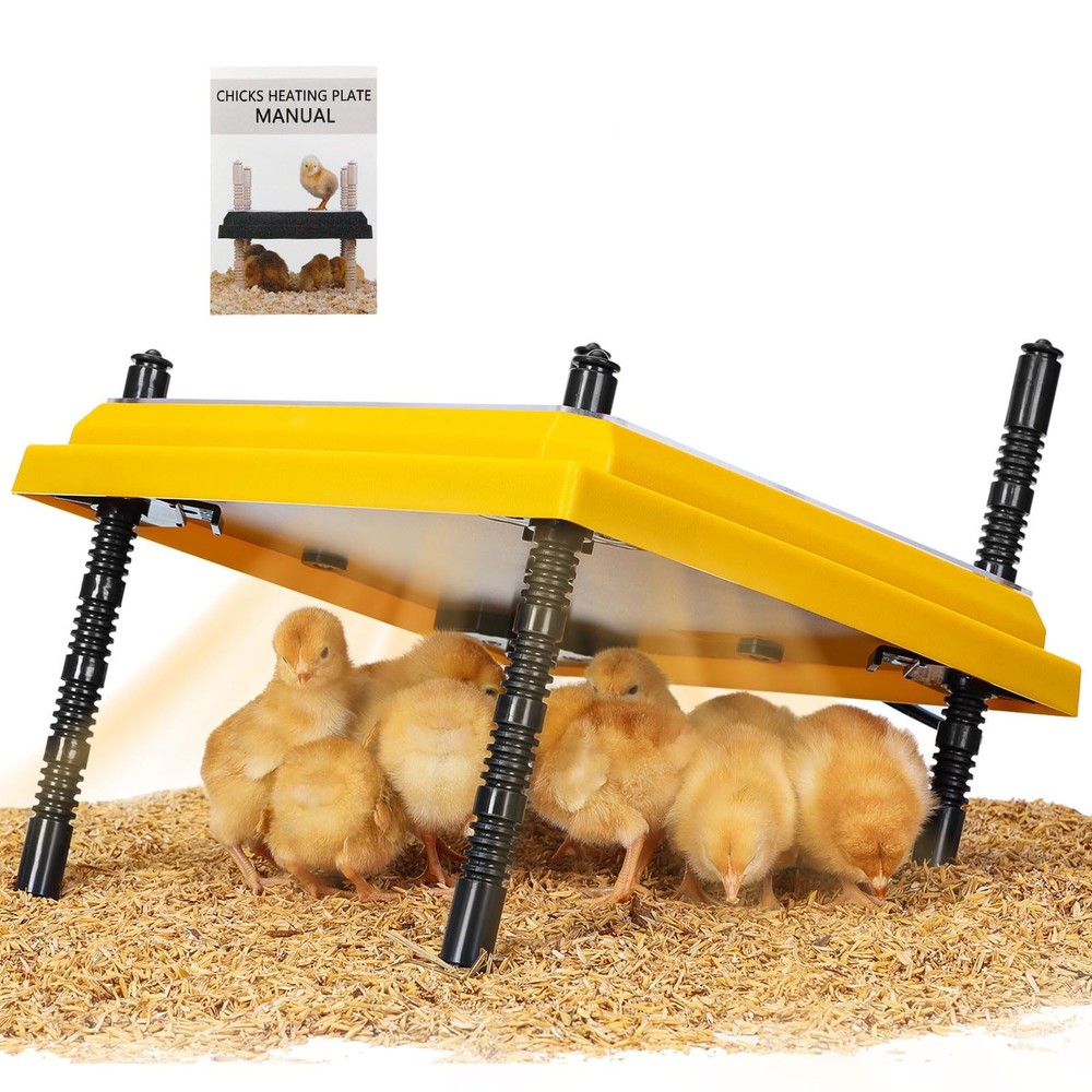 Brooder Heating Plate for Chicks Adjustable: with Bonus 12x12 Warmer with Easy