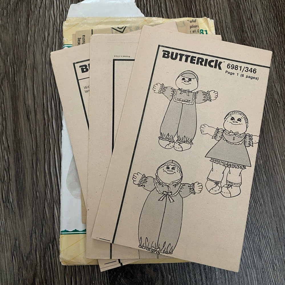Cabbage Patch Preemie Doll Clothes Sewing Pattern Butterick 6981