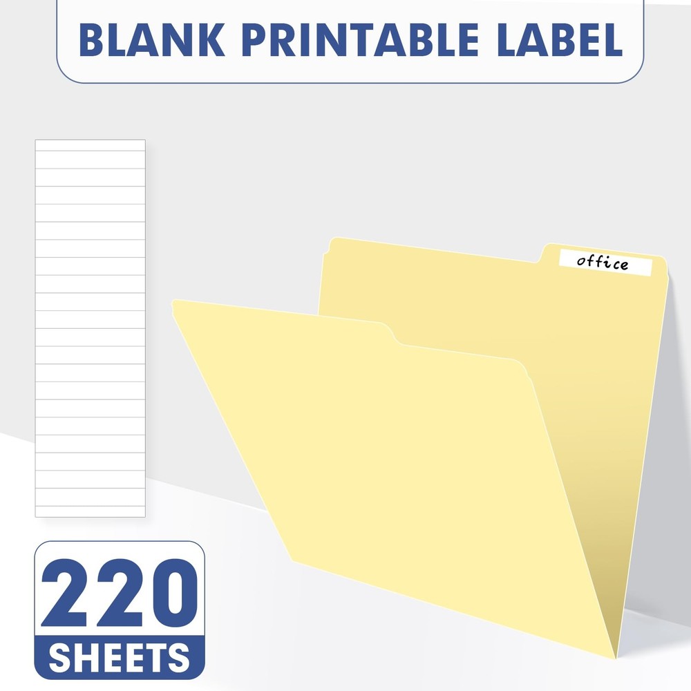 File Folder, 220 Pack File Folder, 1/3 Cut Tab, Letter Size, Filing Folder fo...