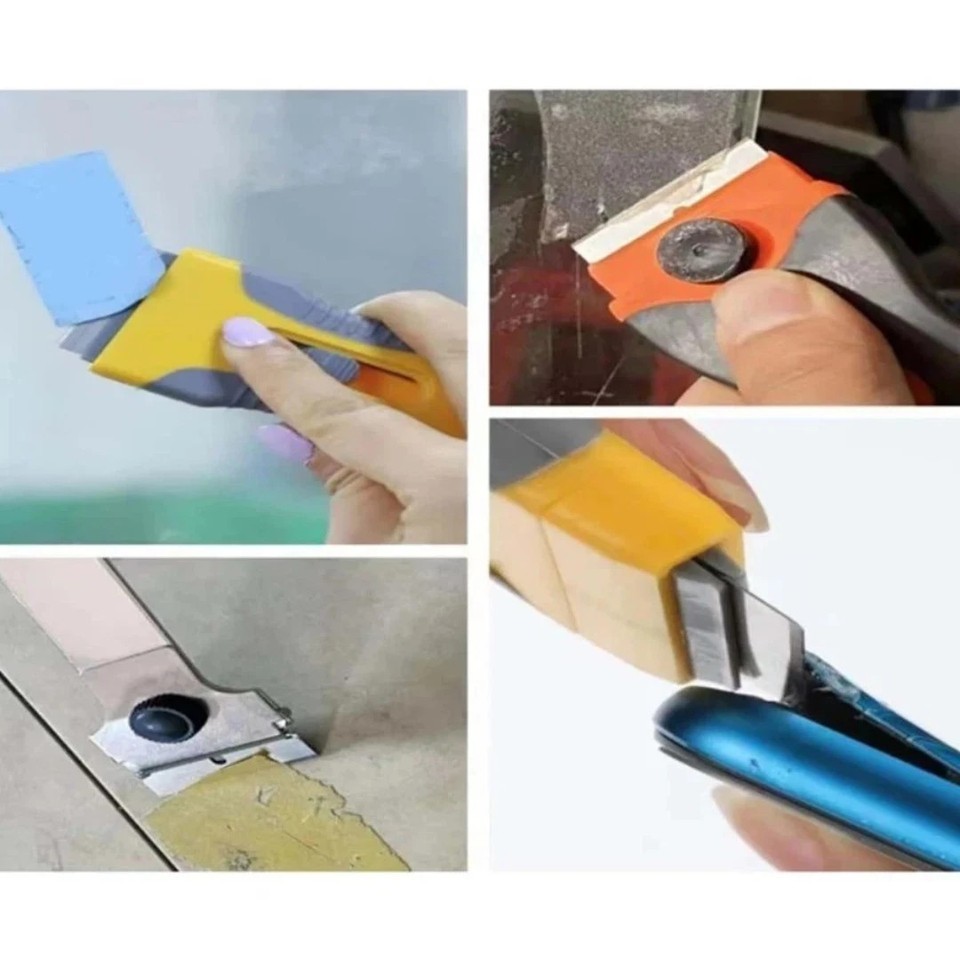 Razor Scraper Tools with 10 Blades Multipurpose Removal Two Tone Cleaning Tools