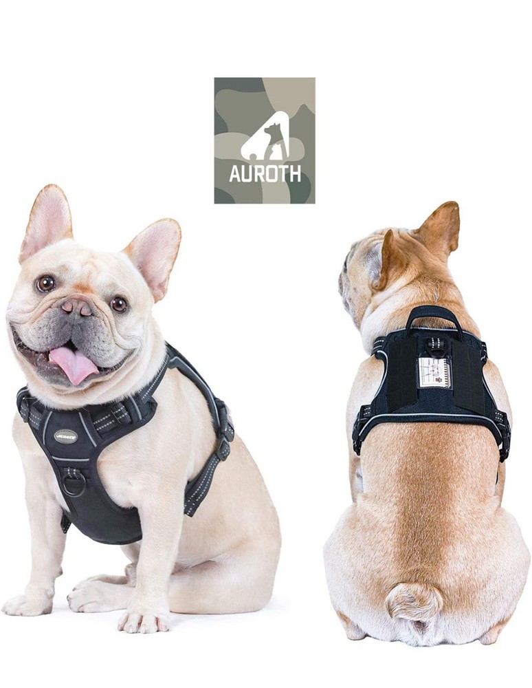 Auroth Tactical Dog Harness for Small Medium Dogs No Pull Adjustable Pet