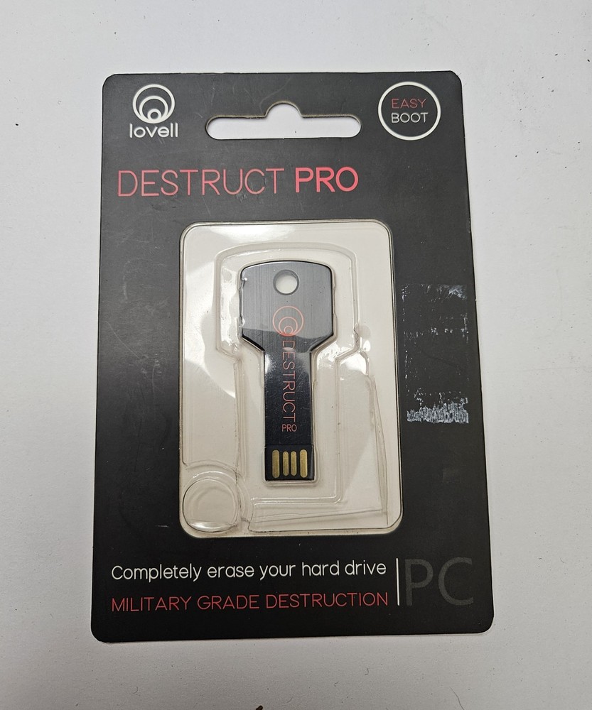 Lovell Destruct Pro USB Hard Drive Data Eraser Boot Tool Easy Boot