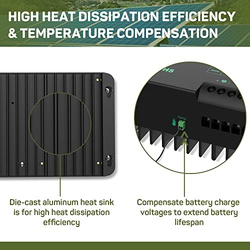 MPPT Solar Charge Controller 20 Amp Negative Ground Controller with Bluetooth
