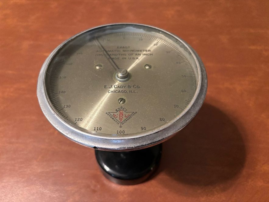 Vtg E.J. Cady Exact Automatic Micrometer measures in Thousandths of an Inch