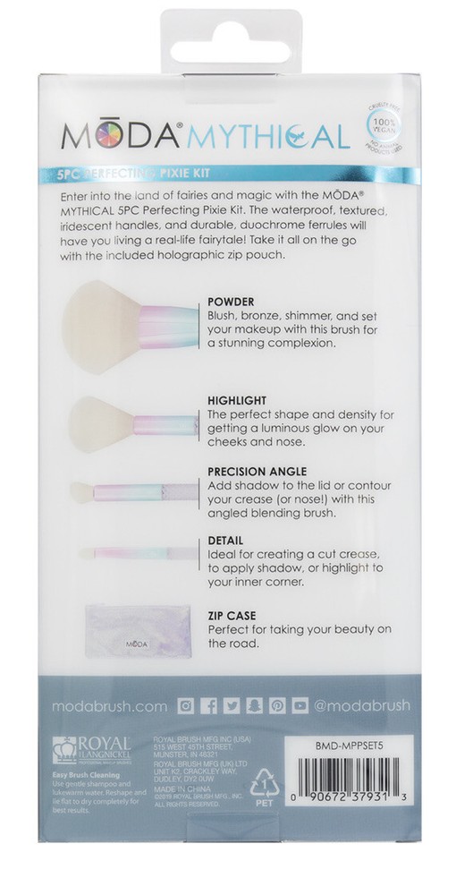 MODA- "Mythical Perfecting Pixie" 5PC Makeup BRUSHES Travel Kit - New