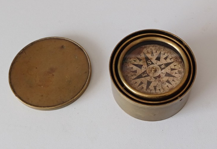 19th century brass floating dial compass