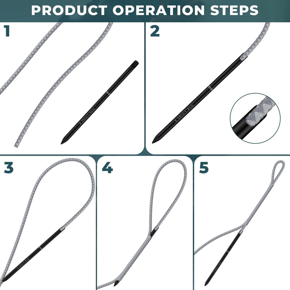 Rope Splicing Tool Kit, FID Kit for Double Braid Eye Black
