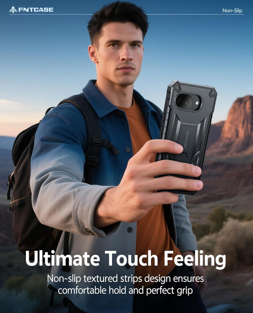 for Google Pixel 10A Case: with [Built-In Screen Protector & Kickstand] [Militar