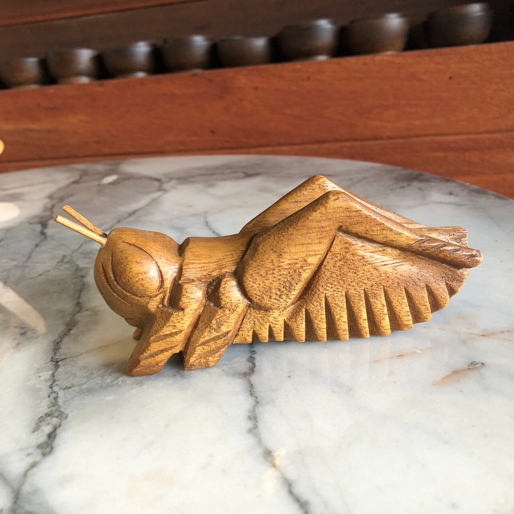 Large Hand-Crafted Cricket Wood Block / Rasp