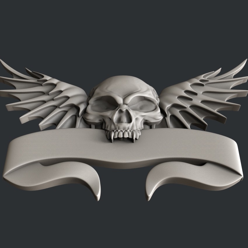 3d STL models for CNC, Artcam, Aspire, relief skull vampire