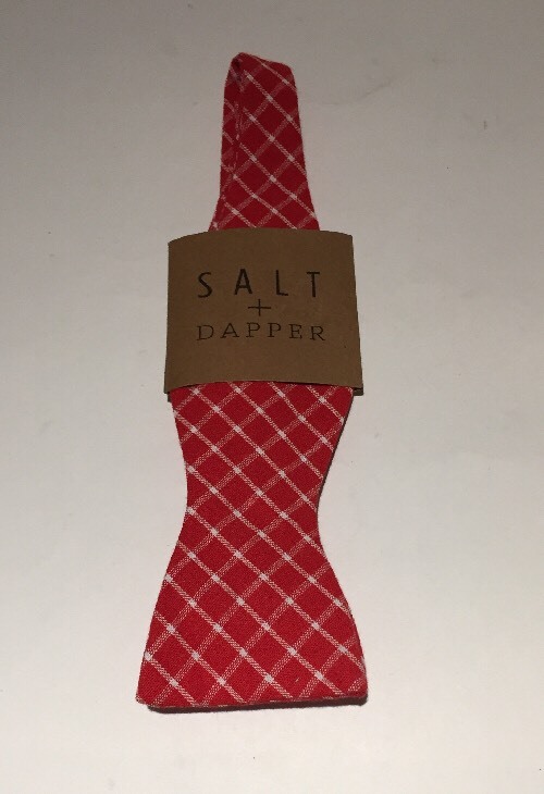 Salt + Dapper Red Checked Cotton Bow Tie