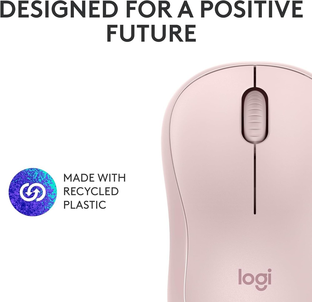 Logitech M240 Silent Bluetooth Mouse Wireless Compact Portable Graphite Rose