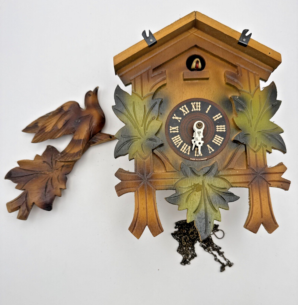 Vintage Cuckoo Clock German Black Forest Wooden - Untested