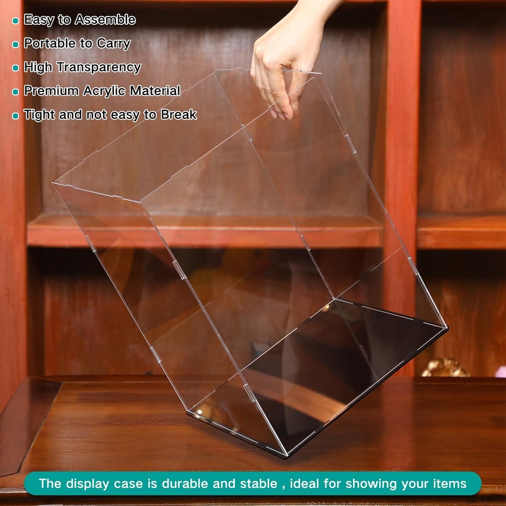 Clear Self-Assembly Acrylic Display Case Transparent Dust Proof Pro... Fast Ship