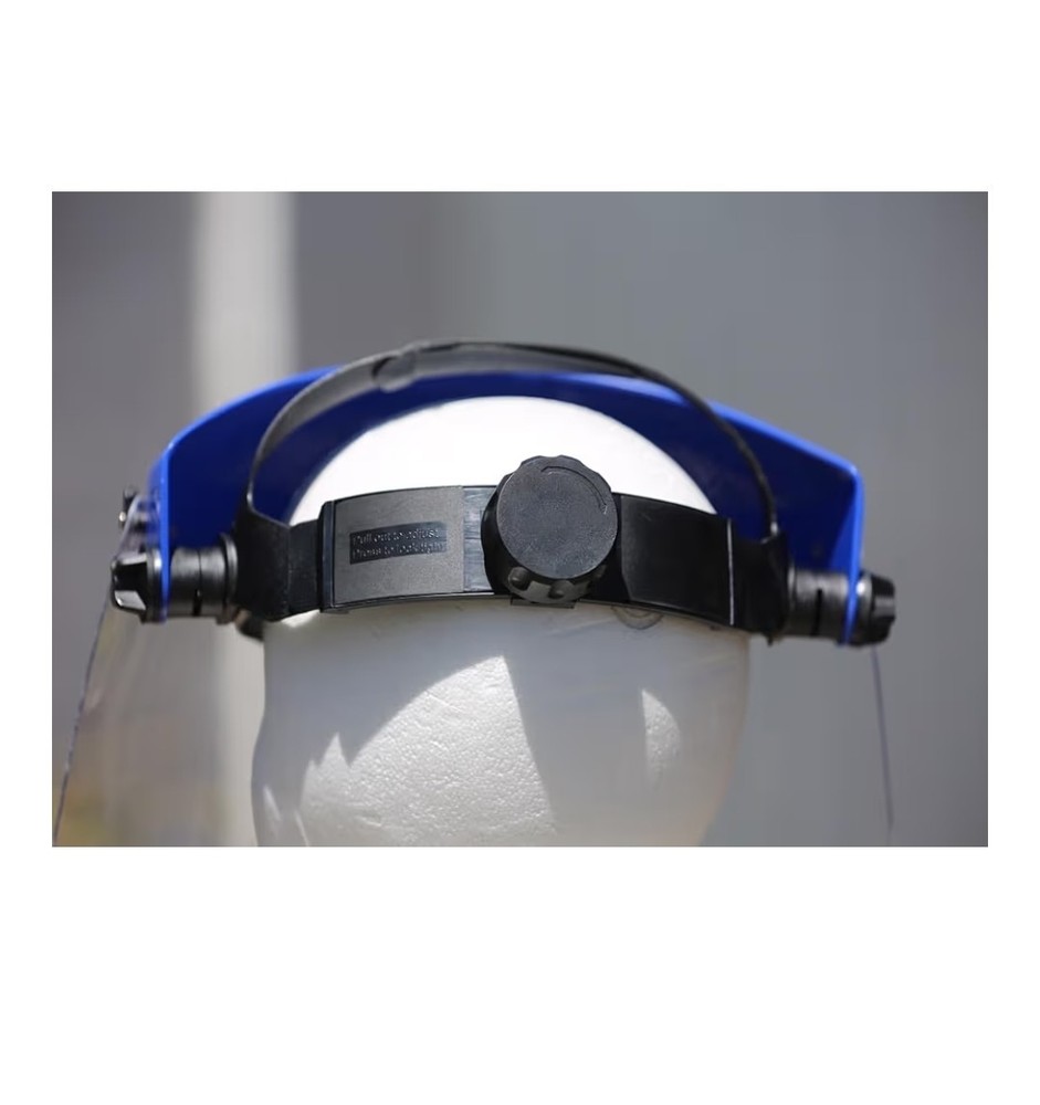 10 Clear Face Shield Visors + 1 Headgear Bundle, 8x15.5, 0.040" Thick - Scratch