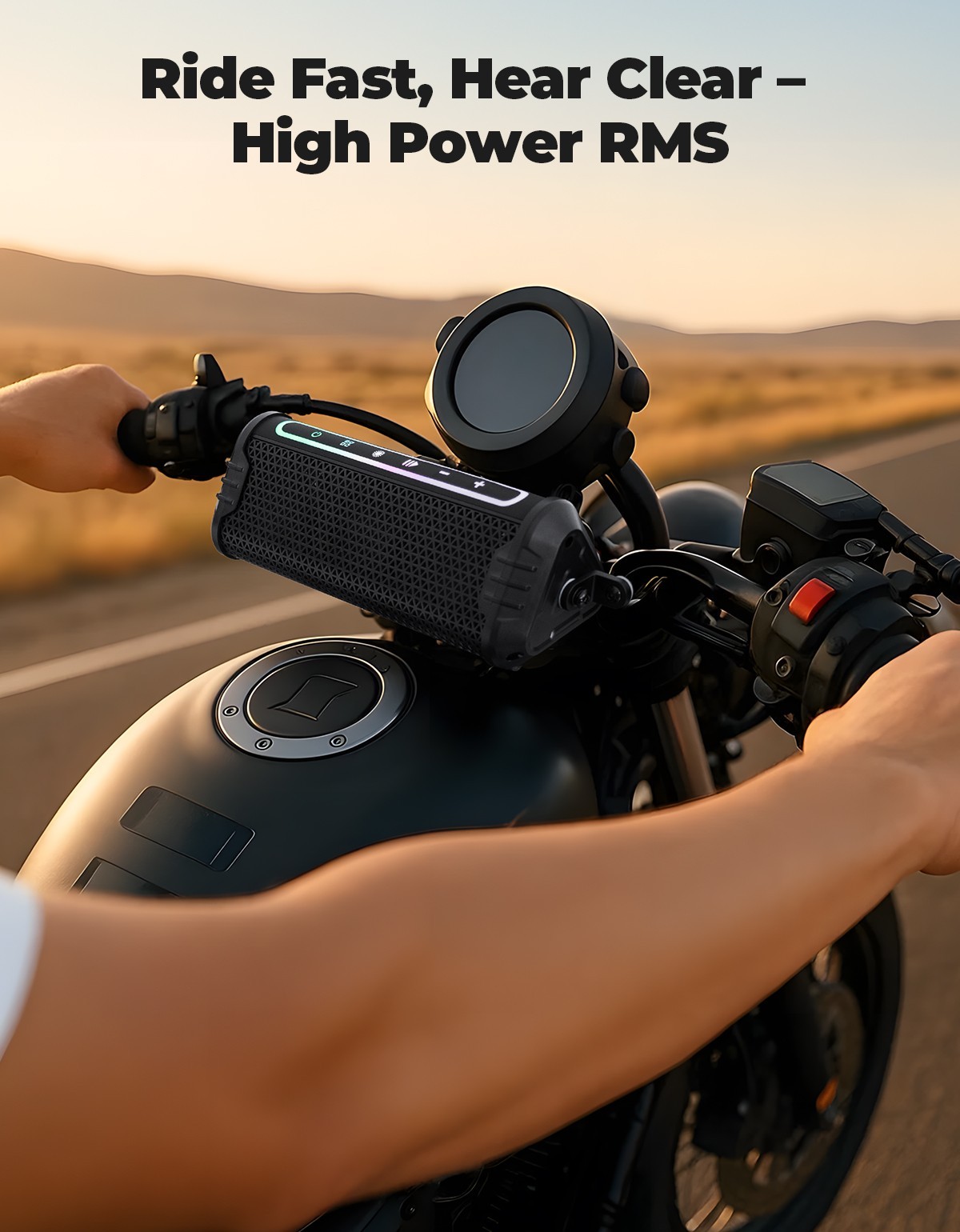 Bluetooth Motorcycle Stereo Speakers Soundbar Audio System 7/8-1.25'' Handlebar